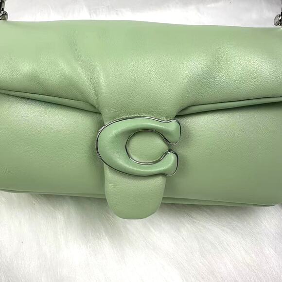 Coach Pillow Tabby Shoulder Bag 20 Leather In Silver/Pale Pistachio NWT CR703 - Picture 7 of 13